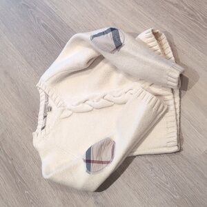 Burberry Kids Cream Knit Wool Sweater 10 Years